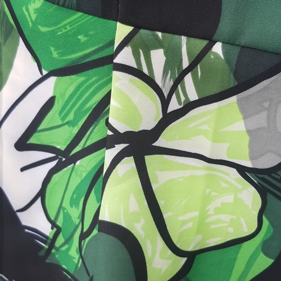 🇺🇦 Fundraiser: Cartise Green Tropical Print Dress - Picture 4 of 11